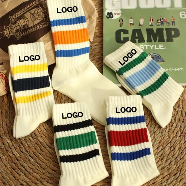 Men's Cotton Colorful Retro Striped Socks